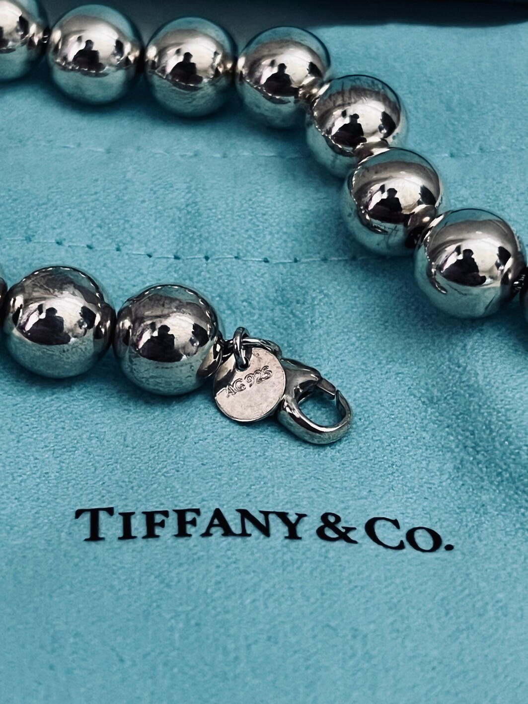 Tiffany HardWear Silver Call Bracelet, 10 mm - Closeup