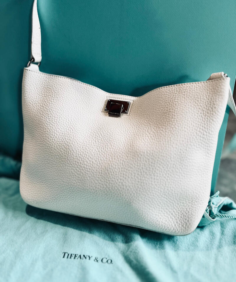 Tiffany & Co. White Leather Crossbody Handbag