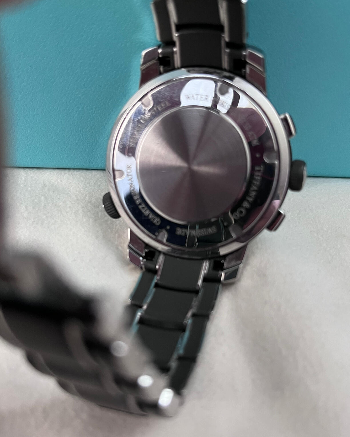 Tiffany & Co. Chronograph Stainless Steel Watch T-57 back