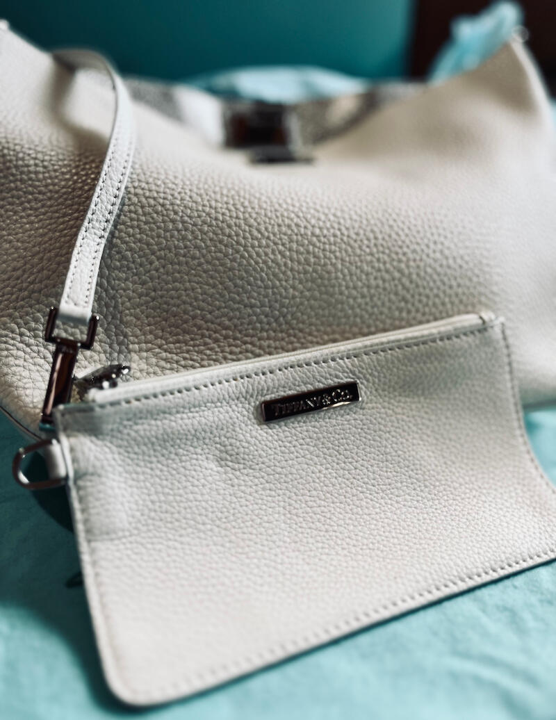 Tiffany & Co. White Leather Crossbody Handbag